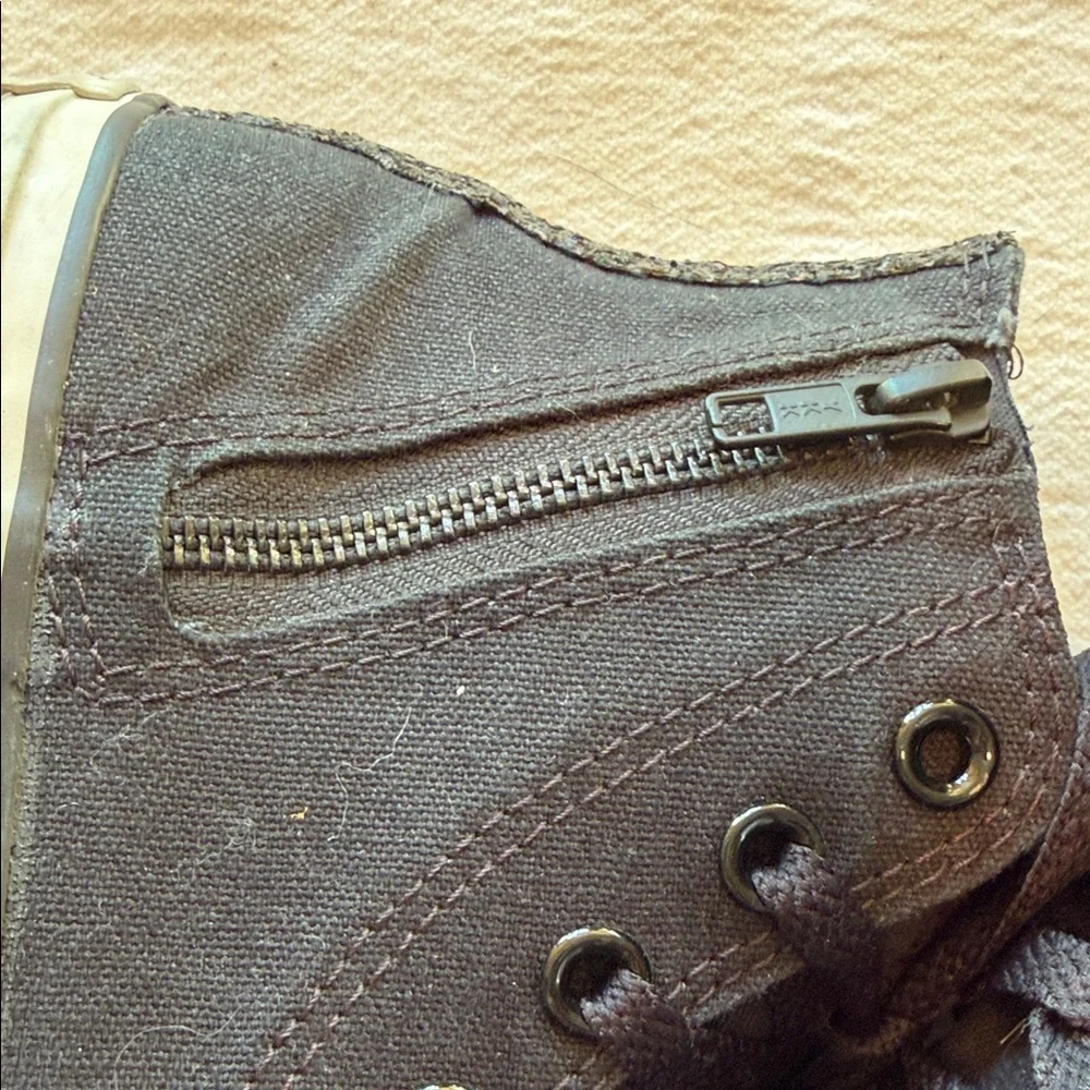 Converse Chuck Taylor All Star Black High Top Glitter Toe Zipper Kids Sneakers